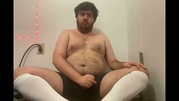 Image College Guy Tyler Raymond Strokes his Cock in his Teammate's Underwear and Socks | SpicyTyTy