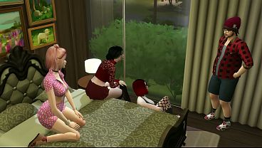 Image 3 horny girls fuck a nerdy guy