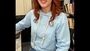 Image Redhead College Babe Onyx Reign's Forbidden Library Fun with Step-Daddy