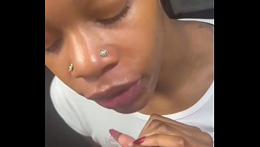 Image Sexy Ebony Throat Queen Sucking Spitty Sloppy Big Dick