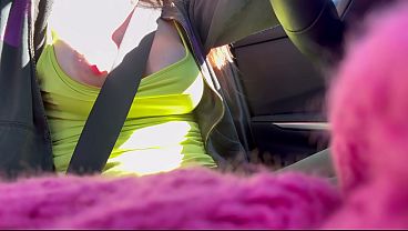 Image Artemisia Love flashing her juicy boobs in the car