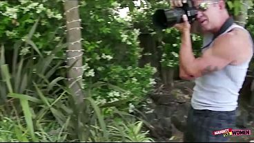 Image Blonde girl masturbating for a guy whose big cock is ready for hardcore action