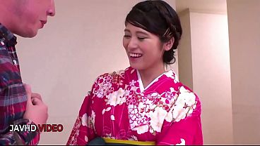 Image Ema Kato's Sensual Kimono Encounter Leads to Intense Bedtime Pleasure
