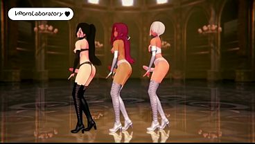 Image Three sexy shemales dancing naked