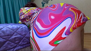Image Mature stepmom was lying on the bed and did not know that her stepson was about to fuck her big ass in anal