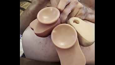 Image Mature slut takes second attempt at quad anal with 4 dicks