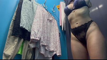 Image Dressing room. Hidden camera. Russian girl with big boobs and nipples