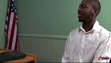 Image Dominant blonde boss fucks her black assistant after he eats her dripping cunt
