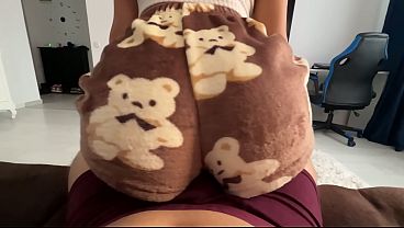Image Humping! perfect Morning with stepsister in plush Pajamas ,I fucked her pussy and cumshot on perfect ass
