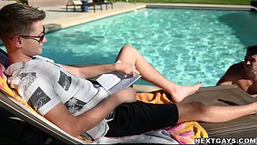 Image Fuck session by the pool with Justin DaJock and Trevor Harris