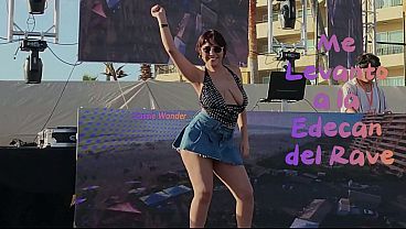 Image Rave Rosarito Beach: Hermosa edec&aacute_n se pone cachonda, sube al stage y termina mam&aacute_ndome la verga en mi auto hasta que le lleno la boca de semen caliente