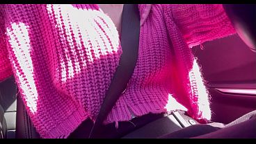 Image Sexy car ride with Artemisia Love and her juicy boobs solo car fetish