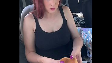 Image Italian Big tits Horny milf Artemisia Love eating in the car