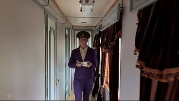 Image A sexy train conductor services a big-dicked passenger with her asshole.