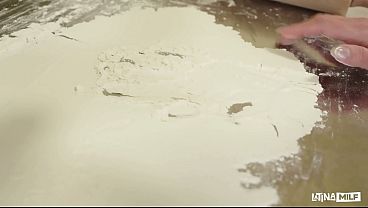 Image Tattooed Babe Bends Over the Kitchen Counter for Doggy Inside the Pizza Truck