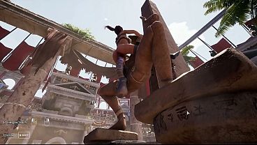 Image It was difficult, but Lara Croft's pussy was able to sit on the giant penis of the awakened statue. 3D Animation Game