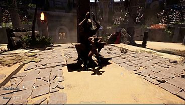 Image The statue's secret ritual goes public, and Lara Croft surrenders herself to the ancient statue in front of 1,000 spectators.
