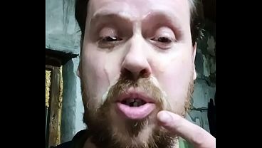 Image Gay washed his face with fresh cum!