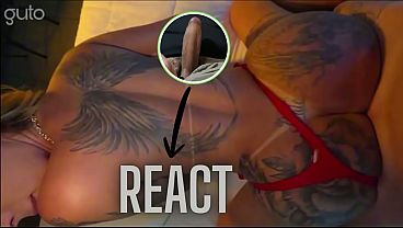 Image React: Big ASS blonde with a lot of tattoos on this new anal sex with creampie! Can you handle her?!