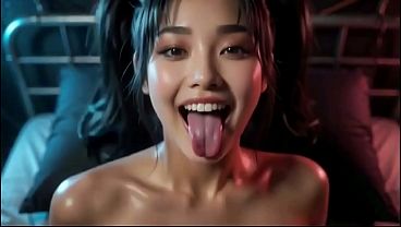 Image Sex with Yakata, a cute Asian woman in her room, Ai animation