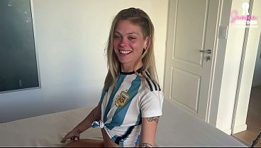 Image Before the 2026 World Cup, a Sexy Petite Blonde Yankee Wanted to Be My Argentina Good Luck Charm