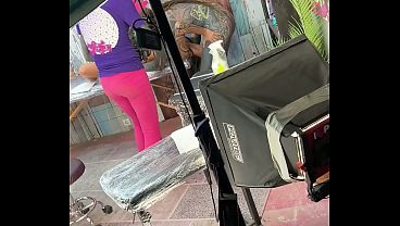Image Tattoo Shop Slut Gets Pussy Licked & Sucks Cock While Getting Inked
