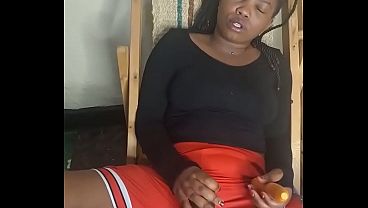 Image Solo ebony musterbate her perfect pussy in churchroom