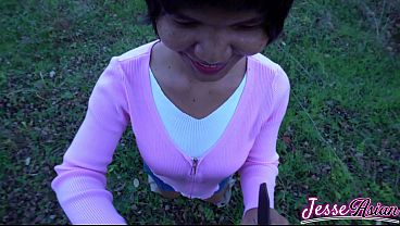 Image Outdoor Blowjob with FREUTOY Butt Plug and Anal Cumshot