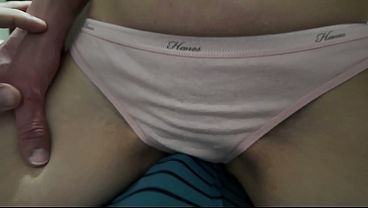 Image Grinding wet panties on your hard cock POV