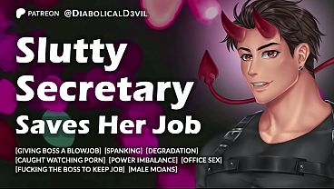 Image Slutty Secretary Saves Her Job By Working Overtime on Her Bosses' Cock || Male Moaning || MDom and Stern Talking || Male Moans || Diabolical D3vil
