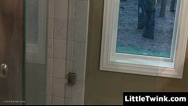 Image Ian Takes Trainer's Huge Cock with Cock Ring in the Shower - Littletwink