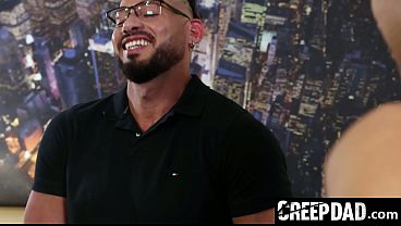 Image Stepdad Pulls Out His Massive Cock and Tests His Stepson's Skills - Creepdad