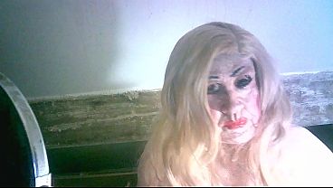Image Ugly fuckpig old tranny slag Sarah applies makeup to try be attractive to men, and more like a real girl