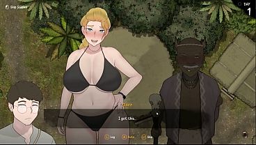 Image Hentai Game &ndash_ Arrival of the Goddess - Part 1 Hot Sexy Blonde Woman Perform Paizuri & Intense Blowjob for the Tribe Chief