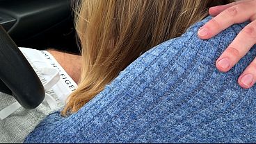 Image Sloppy Car Blowjob While Cars Pass By - Risky Public