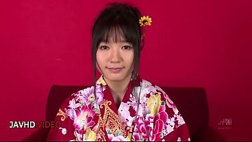 Image Chiharu's Sensual Japanese Blowjob Leads to Hot Kimono Sex with Two Guys
