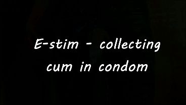 Image E-stim - collecting cum in condom