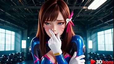 Image D.Va got fucked by a big black cock while working out at the gym [AI]