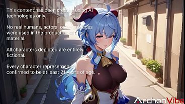 Image Caught a Ganyu on stealing and she make me sloppy a blowjob in the alley for my silence [AI]
