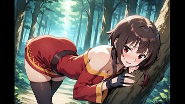 Image Megumin and Kazuma's forest sex walk in the AI porn adaptation of Konosuba