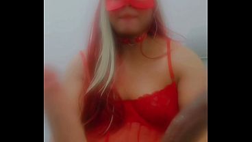 Image Playing Naughty in Red