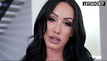 Image Busty Brunette Takes Three BBC Down Her Throat in Rough Interracial Gangbang