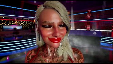 Image Big fake boobs blonde Bimbo hard fucked in a disco