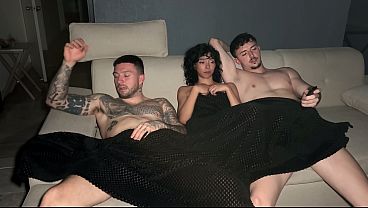 Image Curly Petite Latina Takes Two Thick Cocks in Wild MMF Threesome - Double Vaginal   Facial