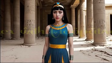Image Cleopatra forces a slave to have sex. Sex with Cleopatra. (AI)