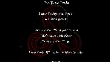 Image Lara Croft walking tied up, fingered and gropped by Triss
