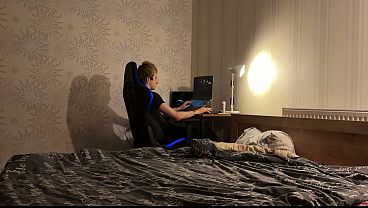 Image My friend distracted me from work at the computer and offered his tight hole Ended up creampieing him deep