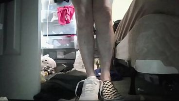 Image Playing with his penis with changing shoes