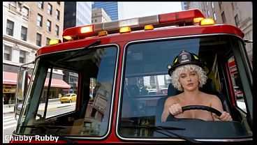 Image Chubby BBW firefighter puts out a fire with a powerful anal enema of water from her huge butt (By AI)