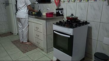 Image Maid had her ass used while washing dishes.